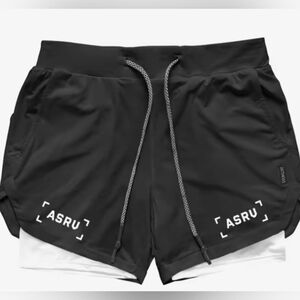 ASRV Black and White Athletic Shorts